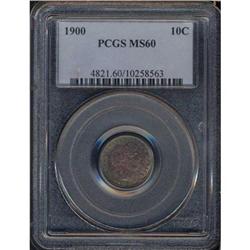1900 Barber 10C PCGS MS60