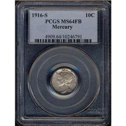 1916-S Mercury 10C PCGS MS64 FB