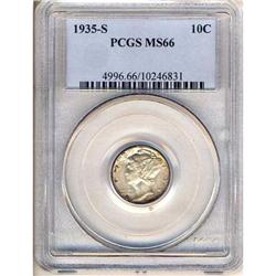 1935-S Mercury Dime. PCGS MS66