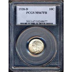 1938-D Mercury 10C PCGS MS67 FB