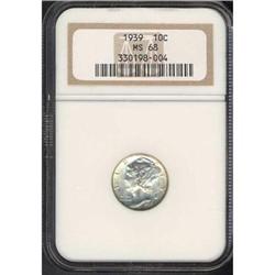 1939 Mercury 10C NGC MS68