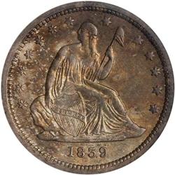 1839 Liberty Seated 25C No Drapery PCGS MS62