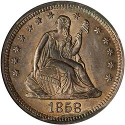 1858-S Liberty Seated 25C ANACS MS61