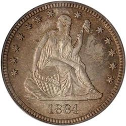 1884 Liberty Seated 25C PCGS MS65