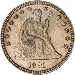1891 Liberty Seated 25C PCGS MS64