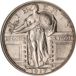1917-D Liberty Standing 25C. Type 1 NGC MS65 FH
