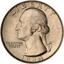1934-D Washington Quarter Dollar PCGS MS65