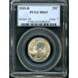 1935-D Washington Quarter Dollar PCGS MS65