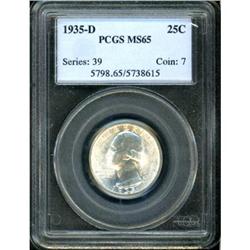 1935-D Washington Quarter Dollar PCGS MS65