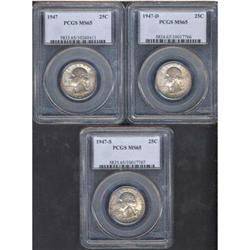 Lot of Three Washington Quarter Dollars