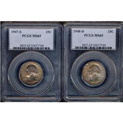 Lot of Two Washington Quarter Dollars