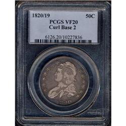 1820/19 Bust 50C. Curl Base 2 PCGS VF20