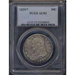 1829/7 Bust 50C PCGS AU53
