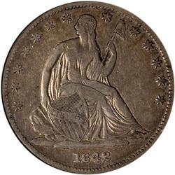 1842-O Liberty Seated 50C. Sm Date Rev 1839 NGC VF20