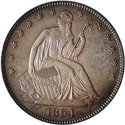 1864 Liberty Seated 50C PCGS Proof 63