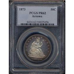 1873 Liberty Seated 50C. Arrows PCGS Proof 62