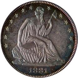 1881 Liberty Seated 50C PCGS Proof 64