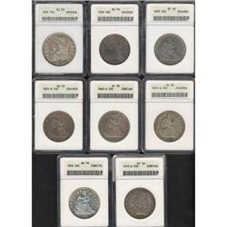 Lot of Eight Half Dollars