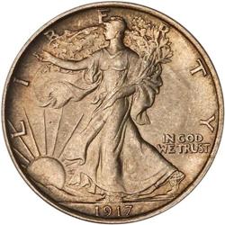 1917-D Liberty Walking 50C. Mintmark on Rev PCGS MS64