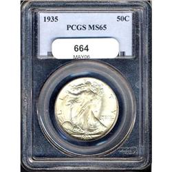 1935 Liberty Walking 50C PCGS MS65