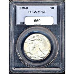 1938-D Liberty Walking 50C PCGS MS64