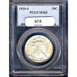 1939-S Liberty Walking 50C PCGS MS65