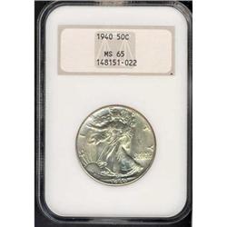 1940 Liberty Walking 50C NGC MS65