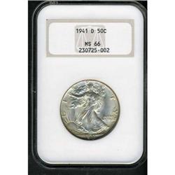 1941-D Liberty Walking Half Dollar NGC MS66