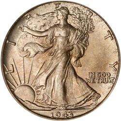 1943 Liberty Walking Half Dollar PCGS MS67