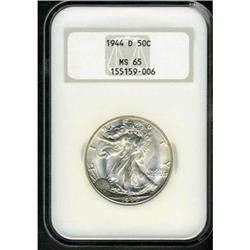 1944-D Liberty Walking Half Dollar NGC MS65
