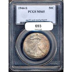1944-S Liberty Walking 50C PCGS MS65