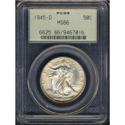 1945-D Liberty Walking Half Dollar PCGS MS66