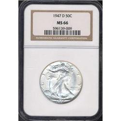 1947-D Liberty Walking 50C NGC MS66