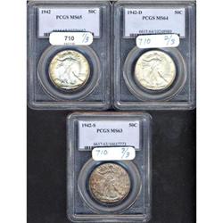 PDS Set of Walking Liberty Half Dollars PCGS