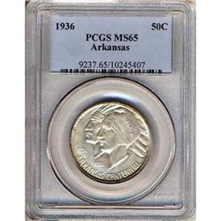 1936 Arkansas 50C PCGS MS65