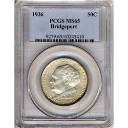 1936 Bridgeport 50C PCGS MS65