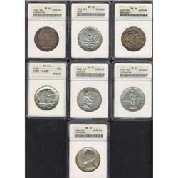 Lot of Seven Commemorative Half Dollars