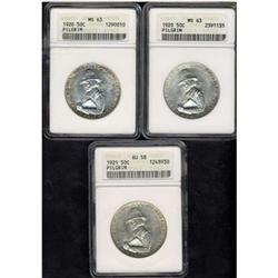 Lot of Three Pilgrim Commemorative Half Dollars
