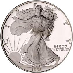 1995-P. $1 Silver Eagle NGC PF70 UC