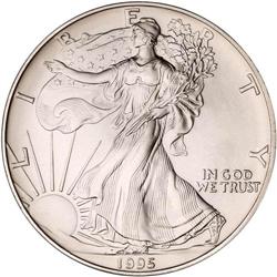 1995. $1 Silver Eagle NGC MS70