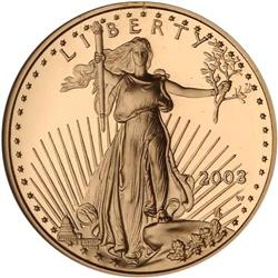 2003. Gold Eagle $25 NGC PF70 Ultra Cam