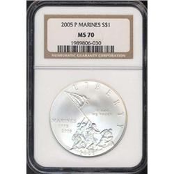 2005-P. Marines $1 NGC MS70