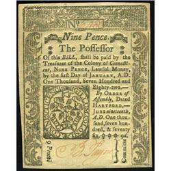 Connecticut. 9 Pence Colonial currency