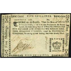 Georgia. 5 Shillings Colonia currency