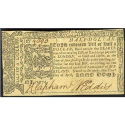 Maryland. Half a Dollar Colonial currency