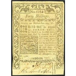 Rhode Island. 40 Shillings Colonial currency