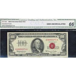 F-1550. 1966. $100 Legal Tender Note. CGA Gem Uncircula