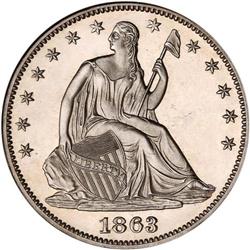 1863 Pattern 50C. J-340 NGC PF64 CAM*