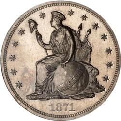 1871 Pattern Silver $1. J-1144 NGC Proof 65