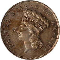 1865 Pattern $3. J-444 PCGS Proof 60